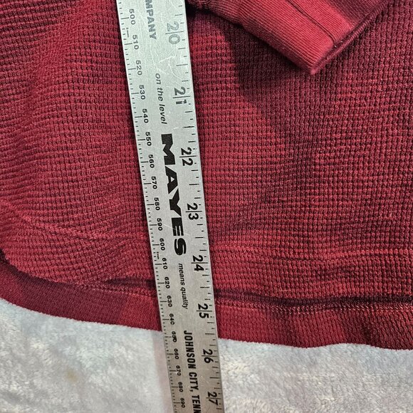 American Eagle Womens Burgundy Waffle Knit Hoodie Pullover Top Size L - Picture 4 of 7